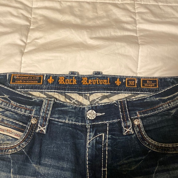 Rock Revival Ece Straight Jeans Waist 38 New condition - Picture 2 of 6